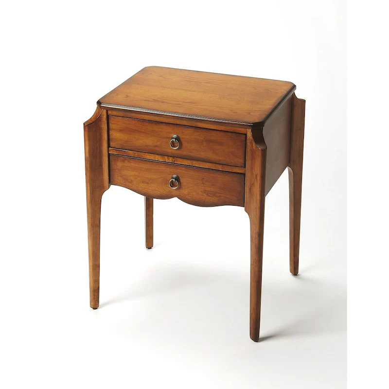 Handmade Butler Wilshire Olive Ash Burl End Table