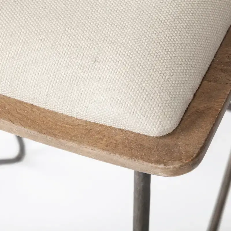 Cream Fabric Seat with Gold Metal Frame Counter Stool