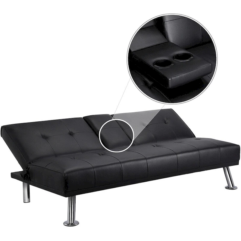 Yaheetech Modern Recliner Couch Faux Leather Futon Sofa Bed