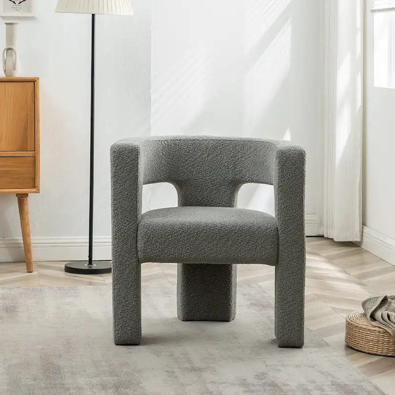 KINWELL 28 Wide Boucle Upholstered Square Armchair