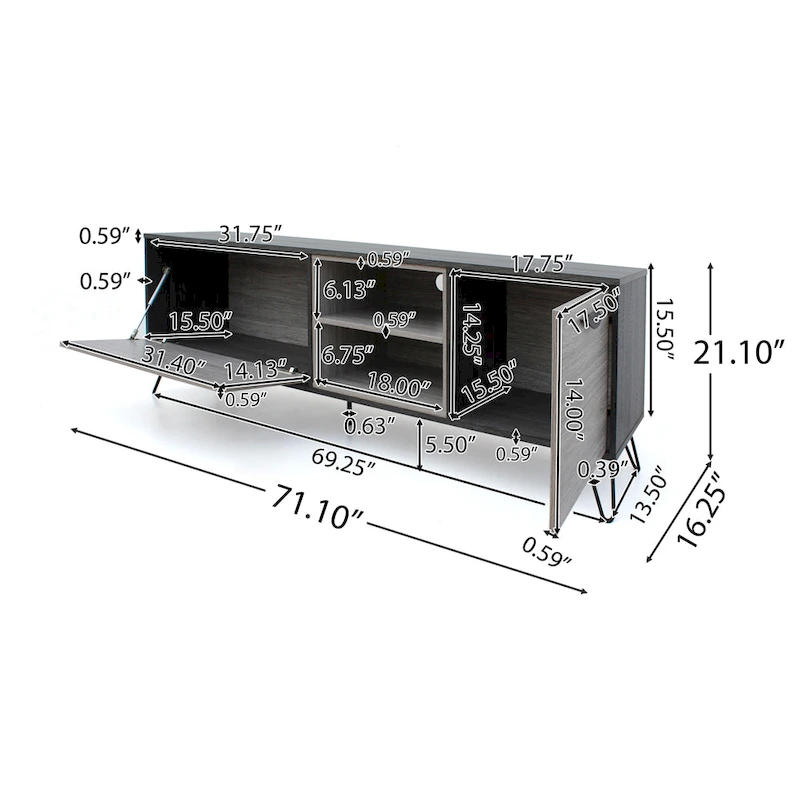 Bramhall 3-pc. Grey Faux Wood Entertainment Center Set by Christopher Knight Home