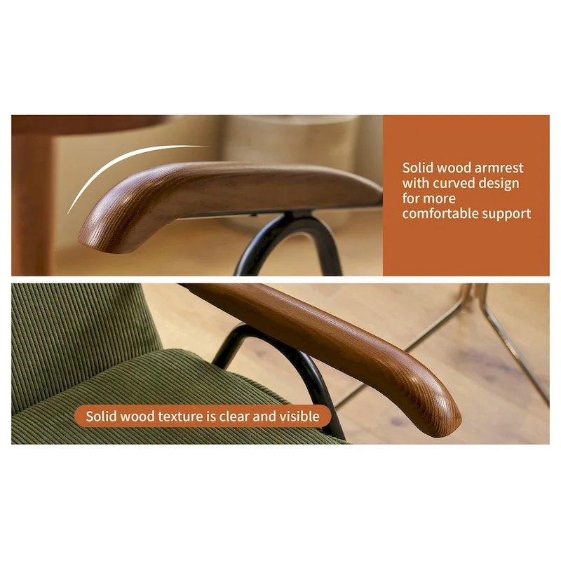 Green Modern 20 High Back Upholstered Accent Chair with Metal Legs