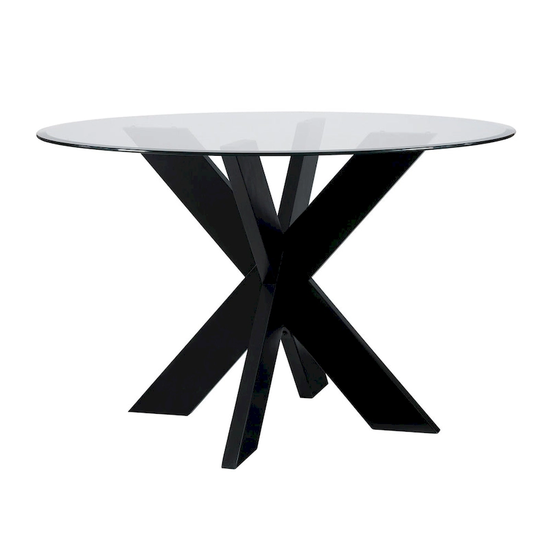 Allard X-base Round Glass Dining Table (Table Only)