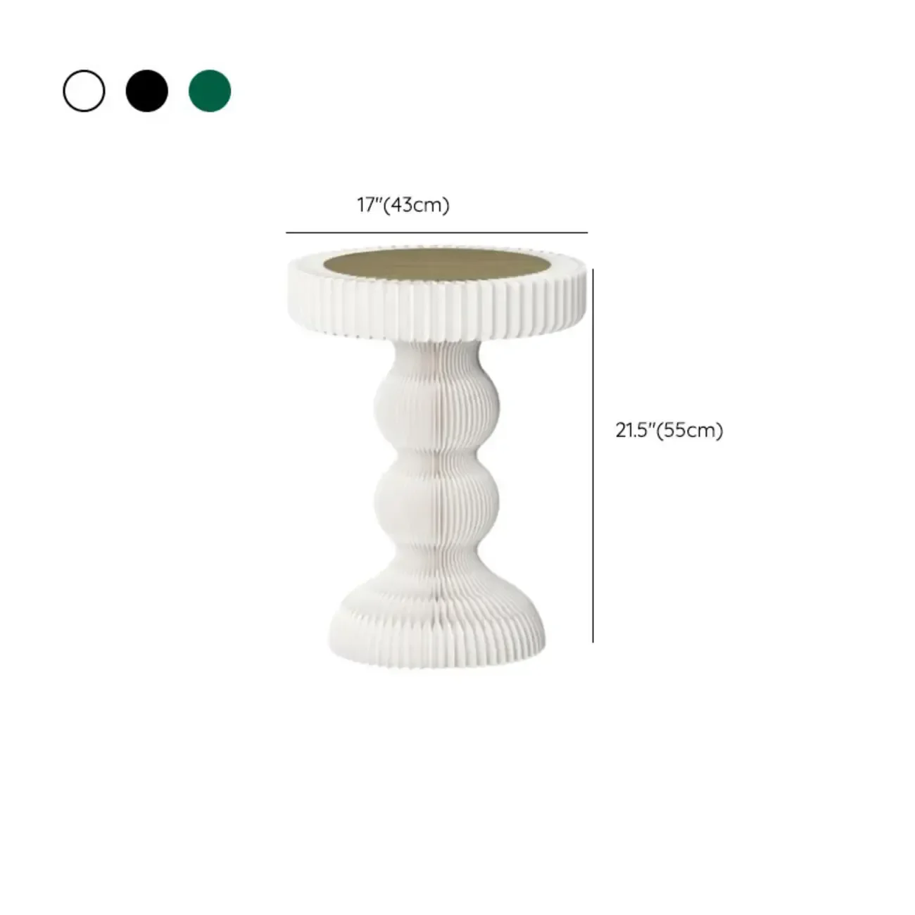 Round Metal Foldable End Table with Pedestal Base