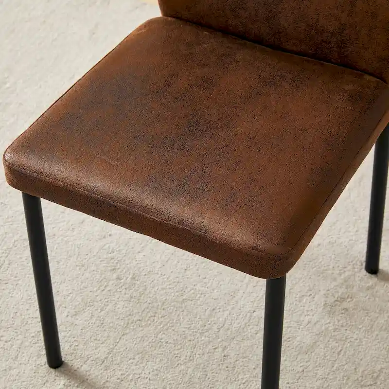 Set of 6 High Resilience Dining Chair with Metal Black Leg