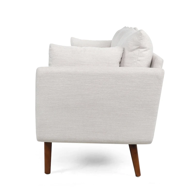 Modern 76.5 3-Seater Sofa with Birchwood Legs and Pillows