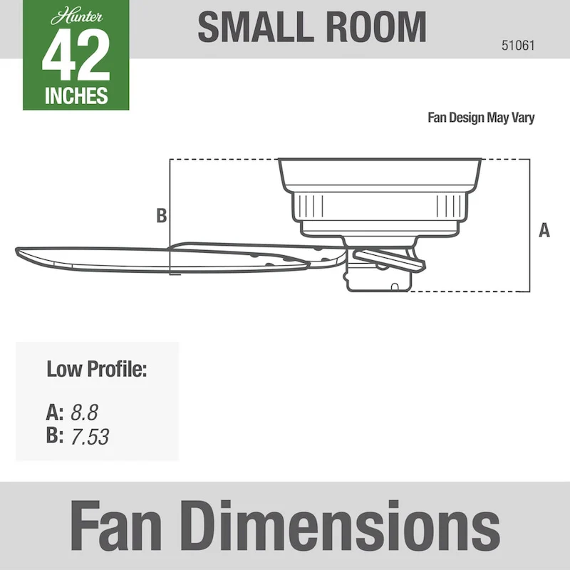 Hunter Low-profile 42-inch White 5-blade Ceiling Fan