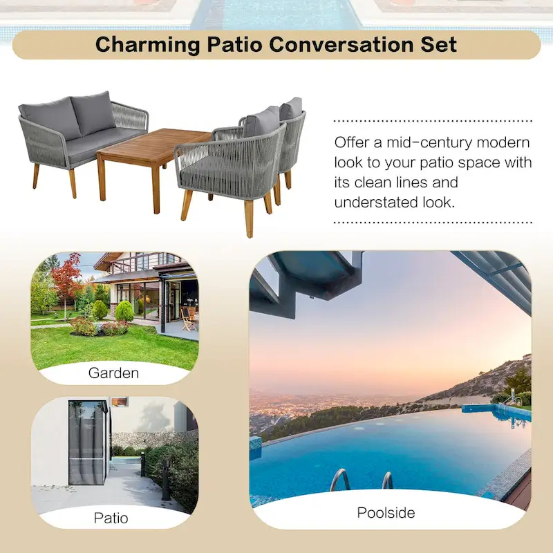 4-Piece Patio Conversation Set