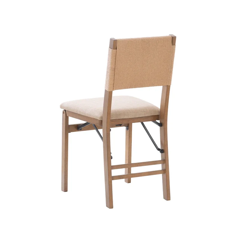 Wood Rope Folding Dining Chair (Set of 2)