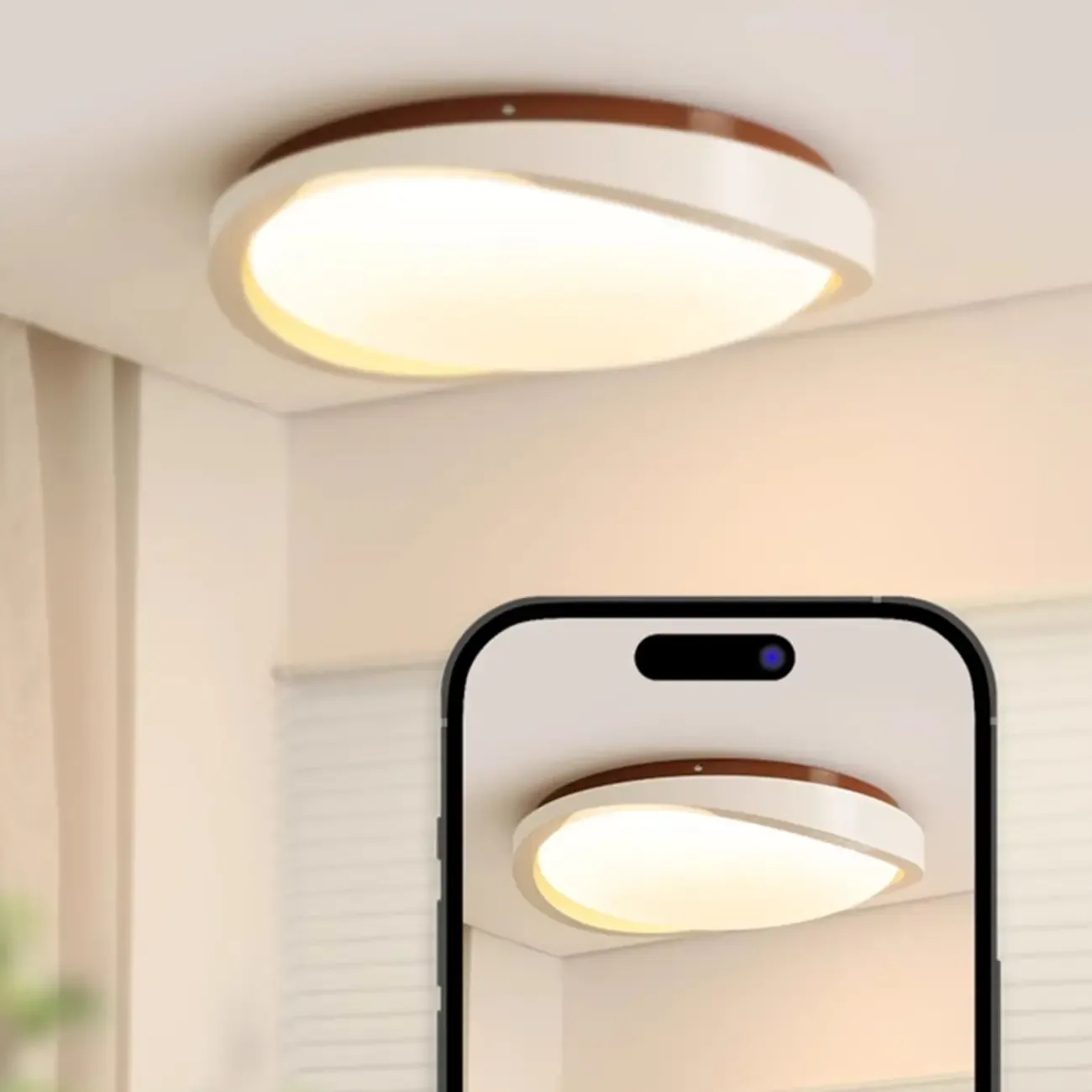 Modern White Round Dimmable Flush Mount LED Ceiling Light