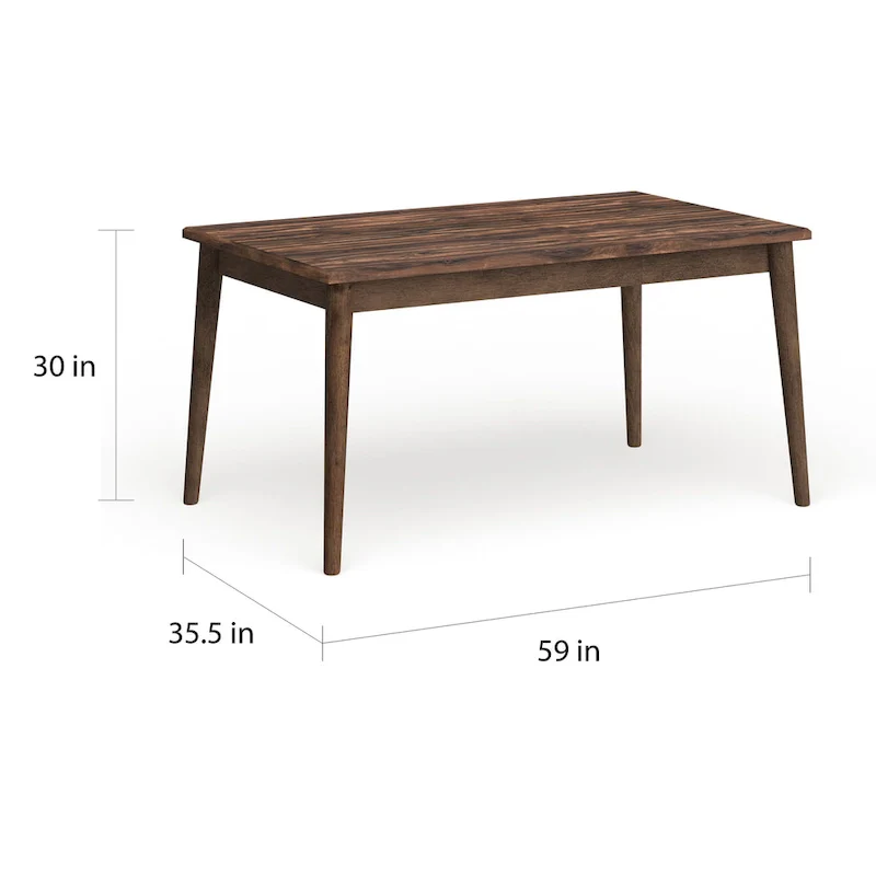 Sevo Midcentury Modern Brown 59-inch Dining Table