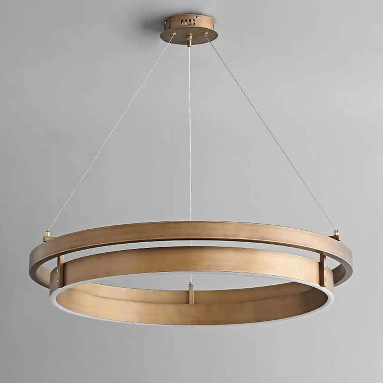 Modern Brass Elegant Ring Chandelier with Dimmable LED
