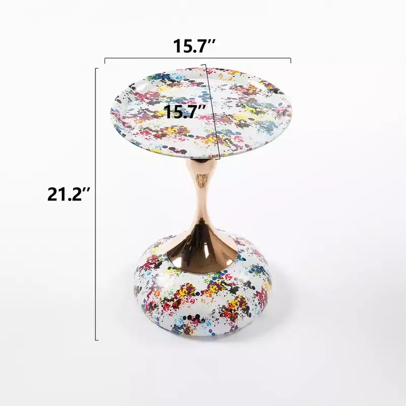 21.2 H Elegance Mermaid Tail Metal Pedestal End Table