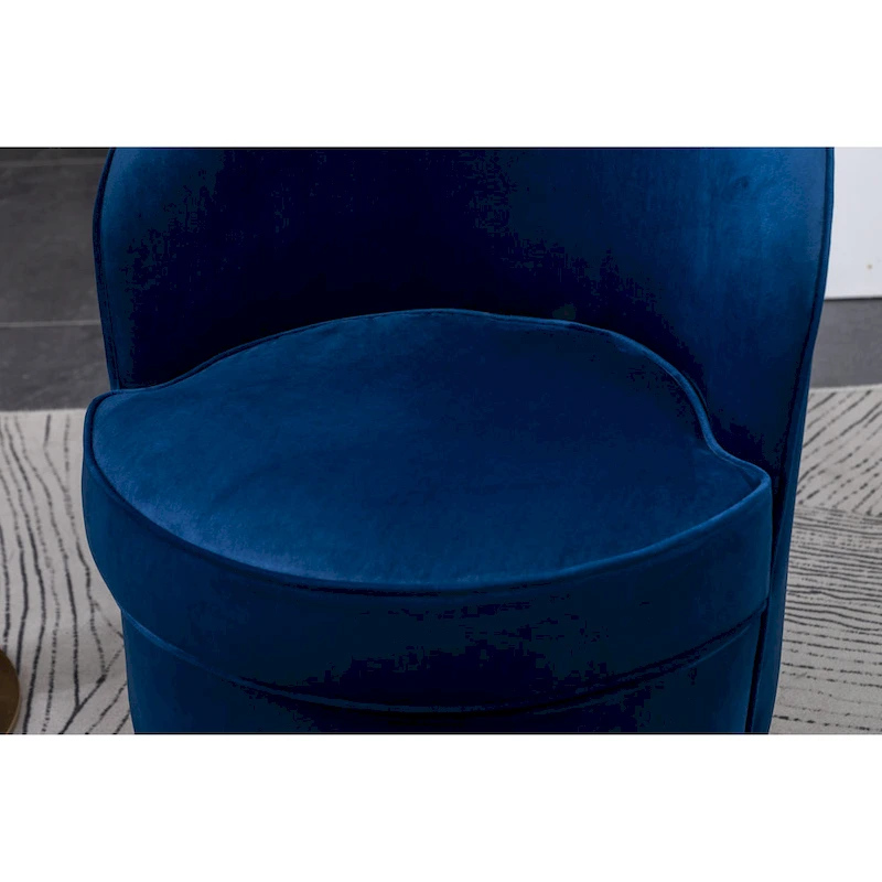 Blue 22 Upholstered Velvet Accent Chair with Swivel Base