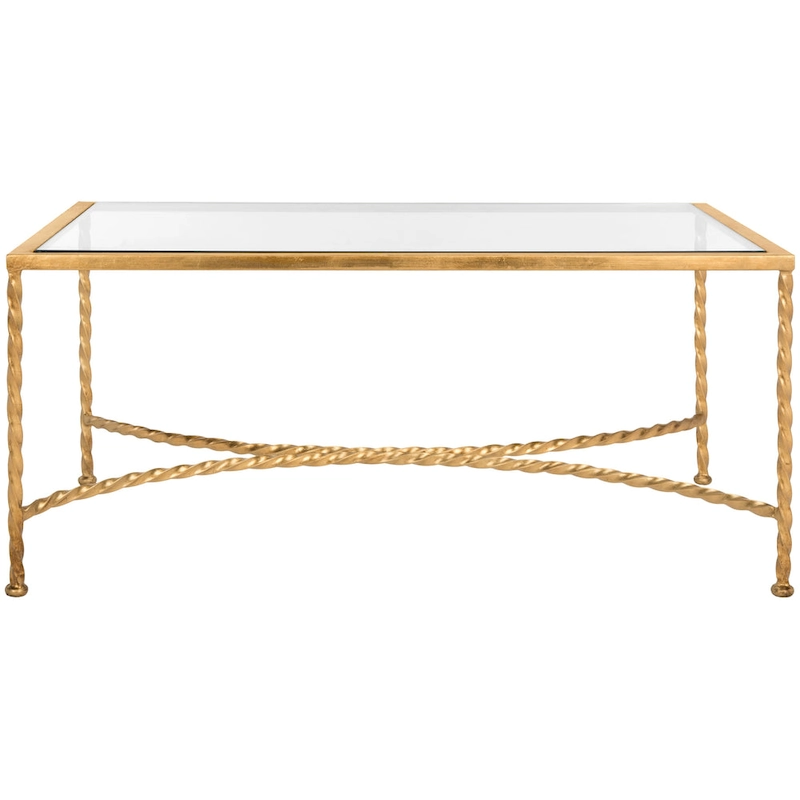 SAFAVIEH Couture Sedighe Glass Coffee Table - 40 W x 24 D x 18 H - 40W x 24D x 18H