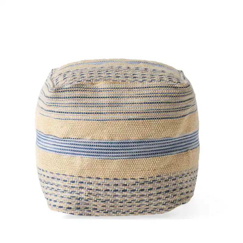 Caiman Handcrafted Boho Fabric Pouf by Christopher Knight Home