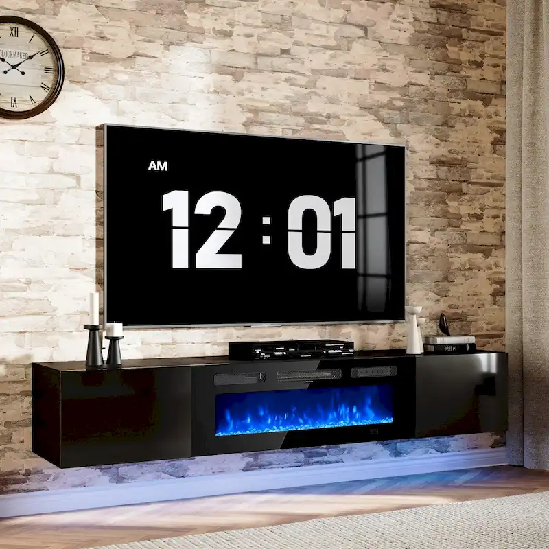 Wall Mounted Fireplace Entertainment Center with 36  Electric Fireplace