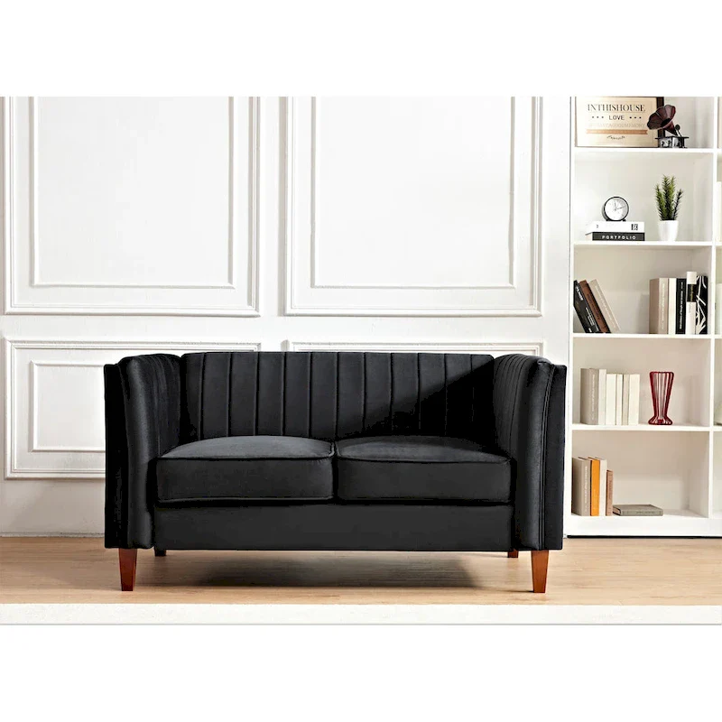 Line Tufted Square Design Loveseat