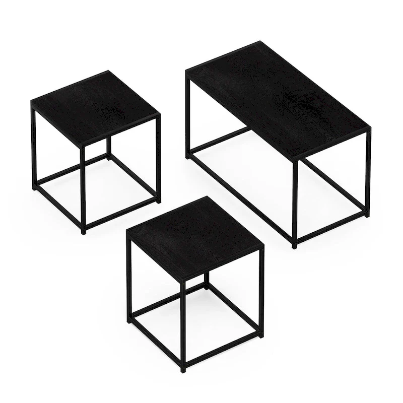 Furinno Camnus Modern Living Room Table Set with One Coffee Table and Two End Tables