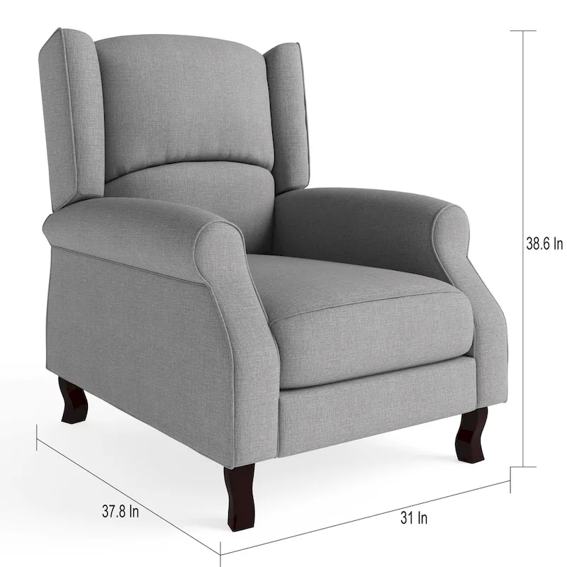Modern Wingback Linen Fabric Accent Recliner Chair