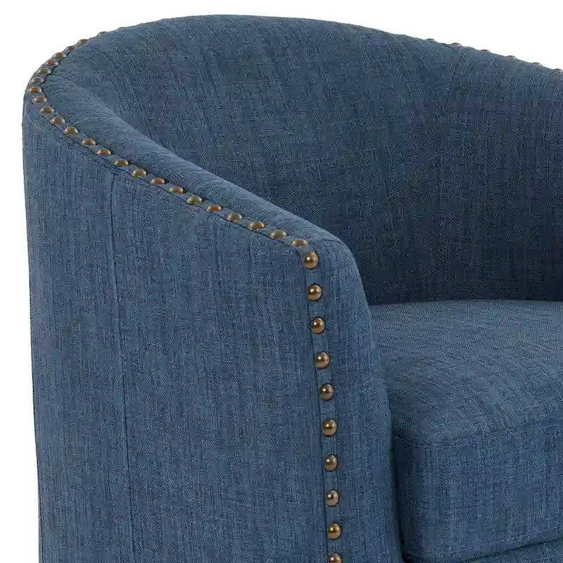 Nailhead Trim Upholstered Swivel Accent Chairs Set of 2