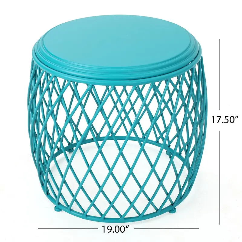 Round Lattice Side Table, 19-inch (48 cm) Diameter
