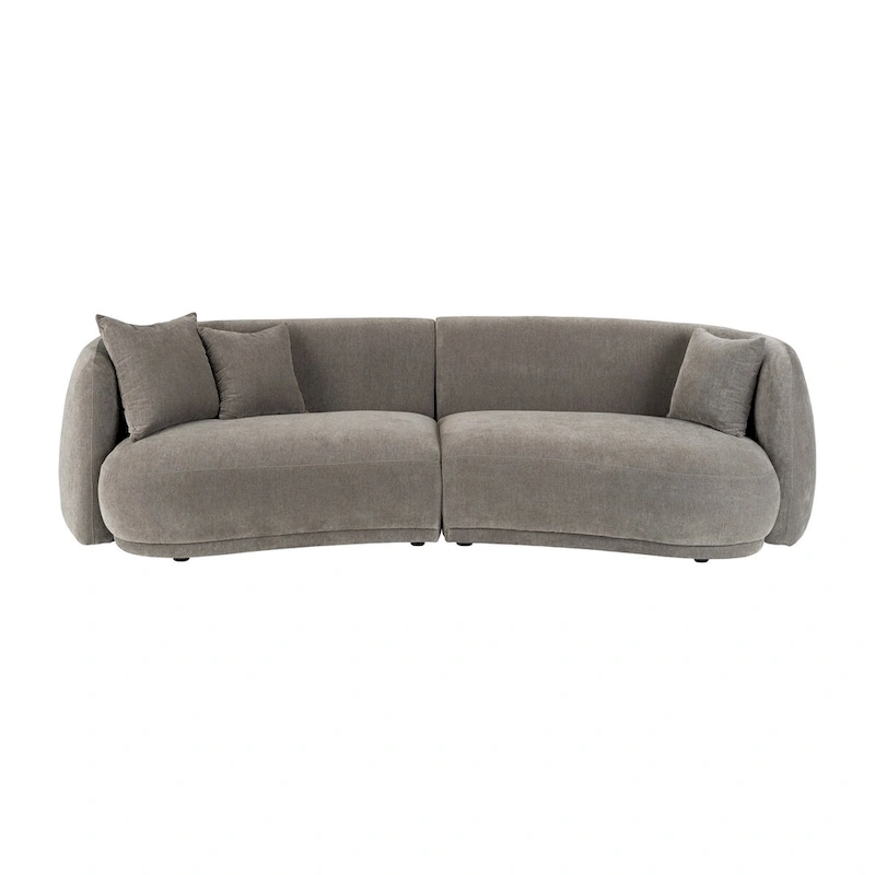 Sagebrook Home Neutral Modern 4 Seat Rectangle Curved Sofa - 117 x 49 x 31