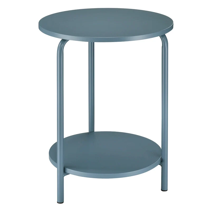 OS Home and Office Furniture Elgin Metal Accent Table in Bluestone