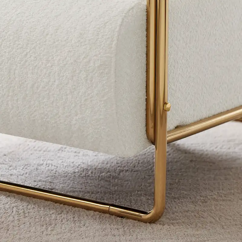31 Wide Velvet Armchair with Cylindrical Backrest and Metal Frame