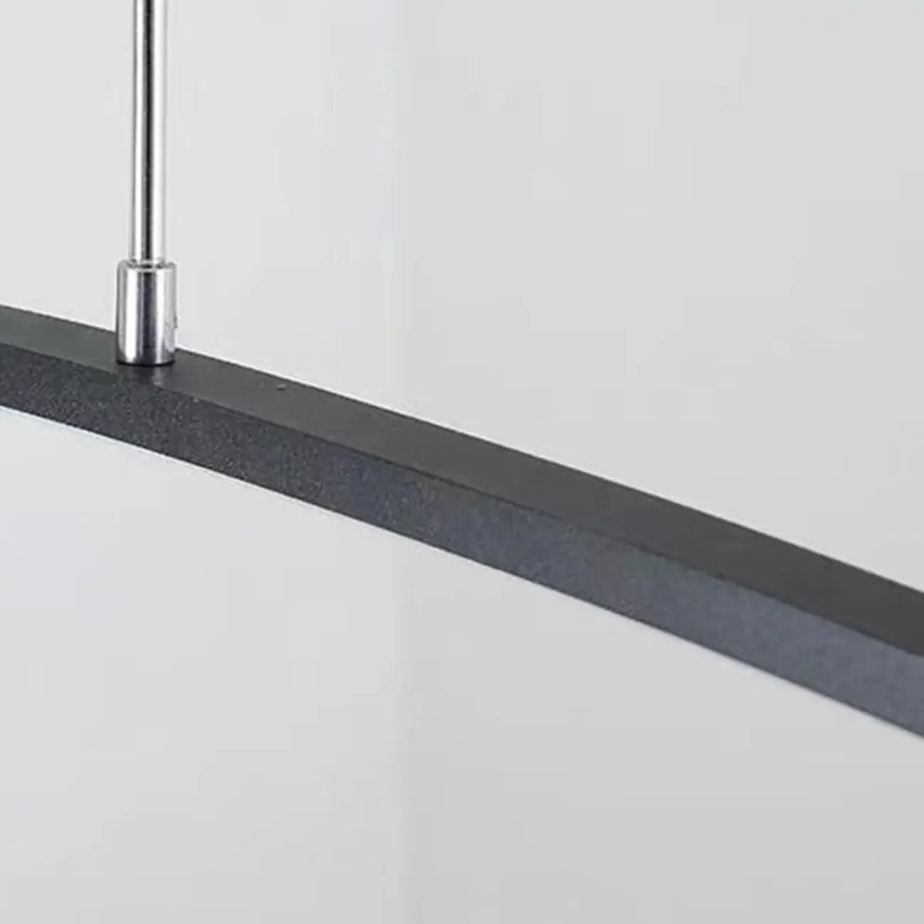 Black Linear Silica Gel Island Pendant Light Arch Shaped LED