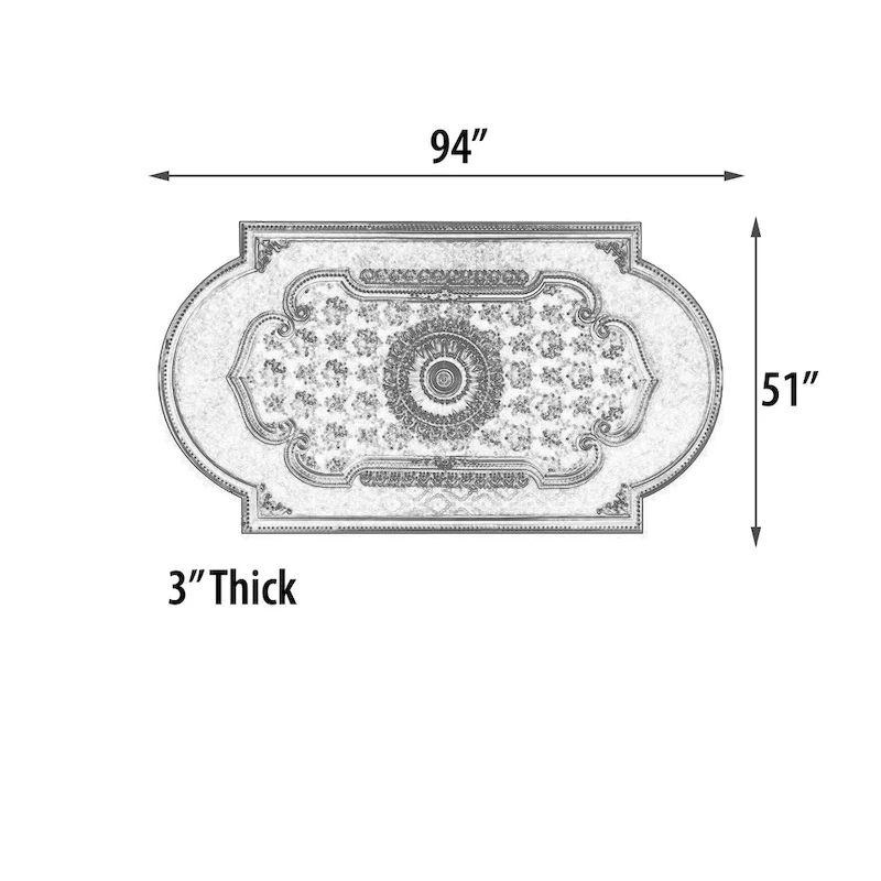Blanco Rectangular Chandelier Ceiling Medallion 94 inches