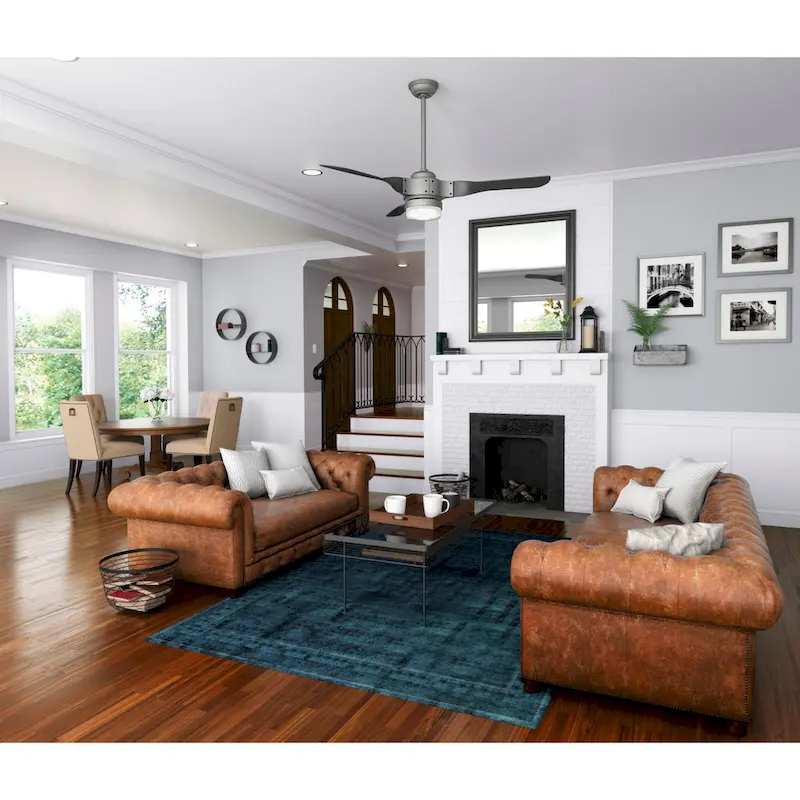 Hunter 54  Apache WiFi Ceiling Fan with LED Light Kit and Handheld Remote - Industrial - SMART FAN!