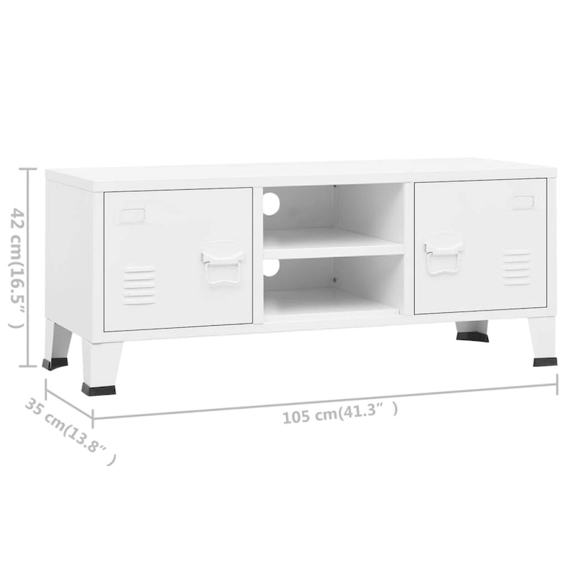 vidaXL TV Stand TV Console Sideboard TV Unit Home Media Unit Cupboard Metal - 41.3 x 13.8 x 16.5