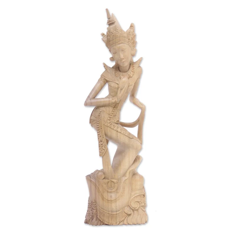 Novica Handmade The Tale Of Dewi Ratih Wood Statuette