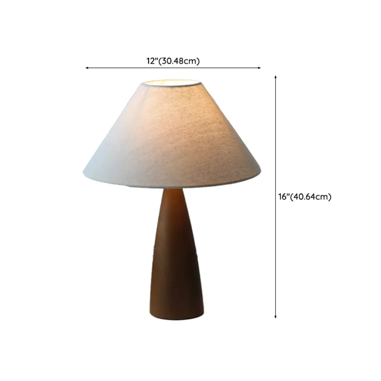 Wooden Modern Walnut LED Table Lamp with Fabric Shade