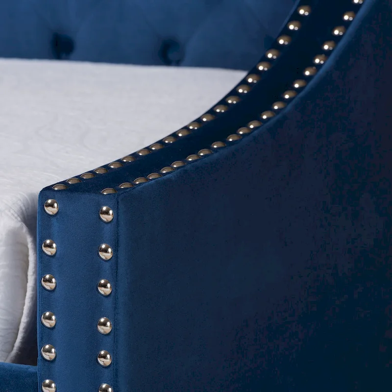 Raphael Modern Velvet Fabric Upholstered Daybed with Trundle