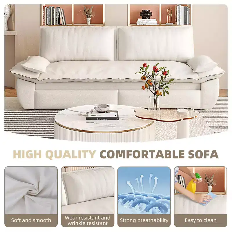 Whisen 3-in-1 Queen Velvet Sleeper Pull Out Sofa Bed, Convertible Loveseat Sofa Couch