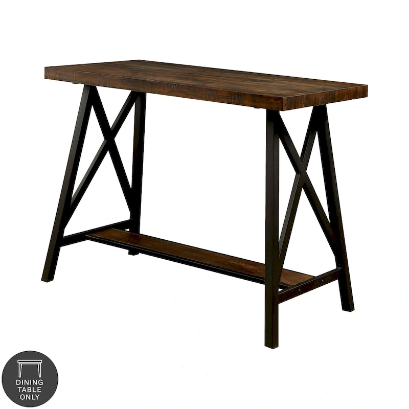 Industrial Weathered Oak 47-inch Wide Wood Top Counter Height Table by Furniture of America