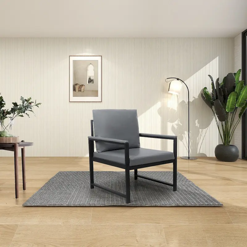 Modern 29.13 Arm Chair with Non-slip Adsorption Feet and Sturdy Metal Frame