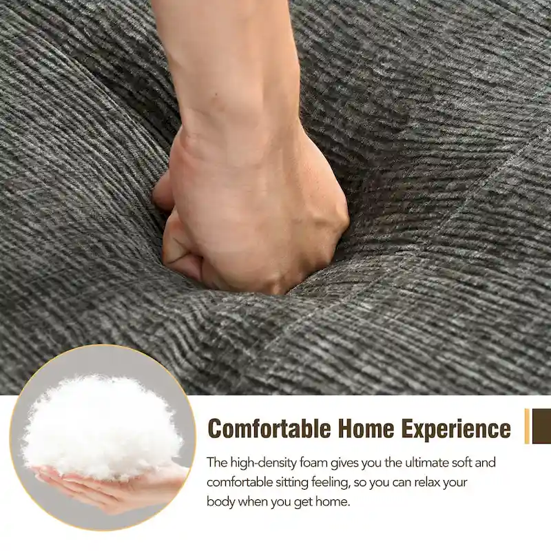 112.2 Chenille Modular L-Shaped Sofa Bed with Free Combination Design and No-Assembly Required