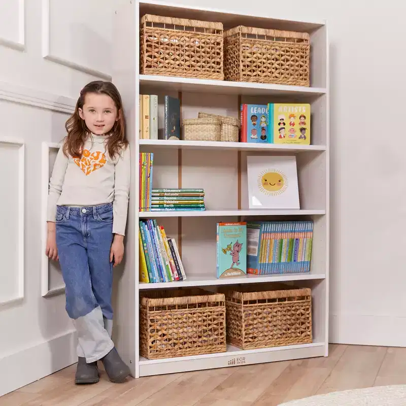 ECR4Kids Wooden Classic Bookcase with Adjustable Shelves, 60in, Classroom Bookshelf