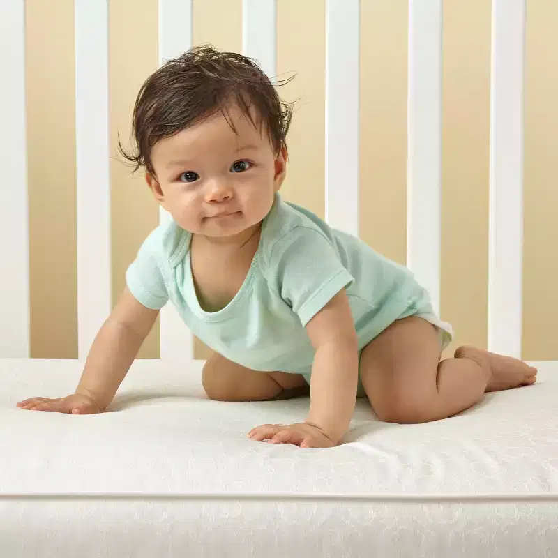 Nature's Haven 2-Stage Baby Crib Mattress and Toddler Bed Mattress - Light Beige: Ultra Firm, Hypoallergenic, Woven Cotton, Bonnell Coils