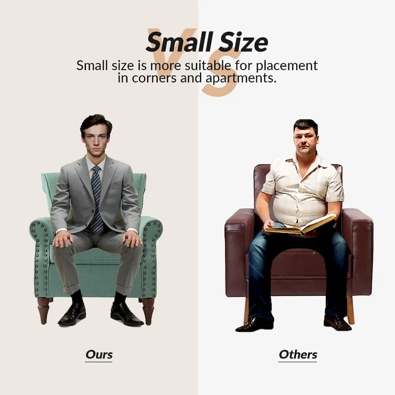 Upholstered Comfy Accent chair with Turned Wooden Legs and Nailhead Trim Set of 2 by