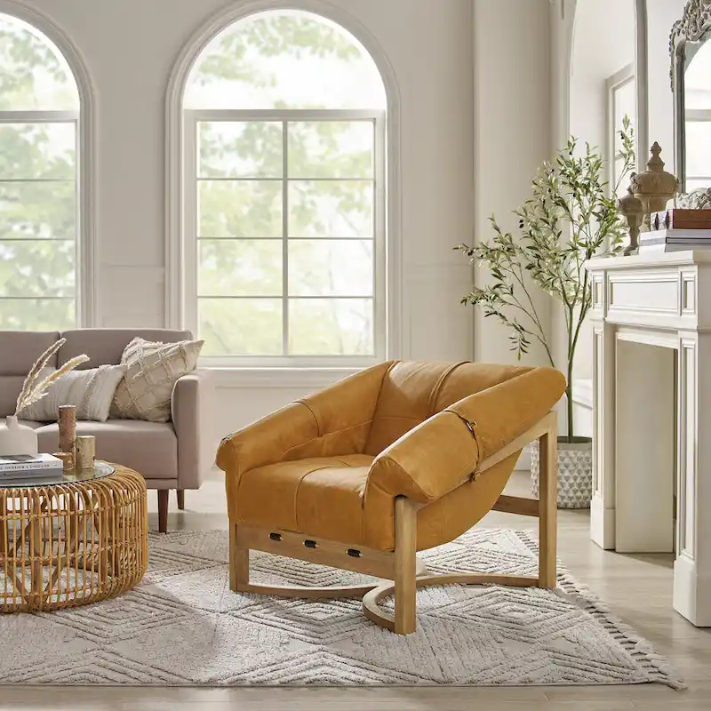 Art Leon Genuine Leather Lounge Chair