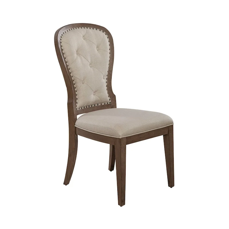 Americana Farmhouse Upholstered Tufted Back Side Chair (Set of 2)