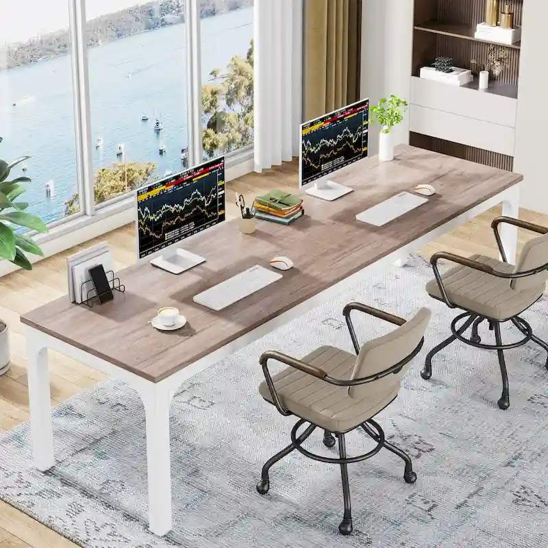 78.7 Inches Extra Long Computer Desk 2 Person Desk Large Writing Desk