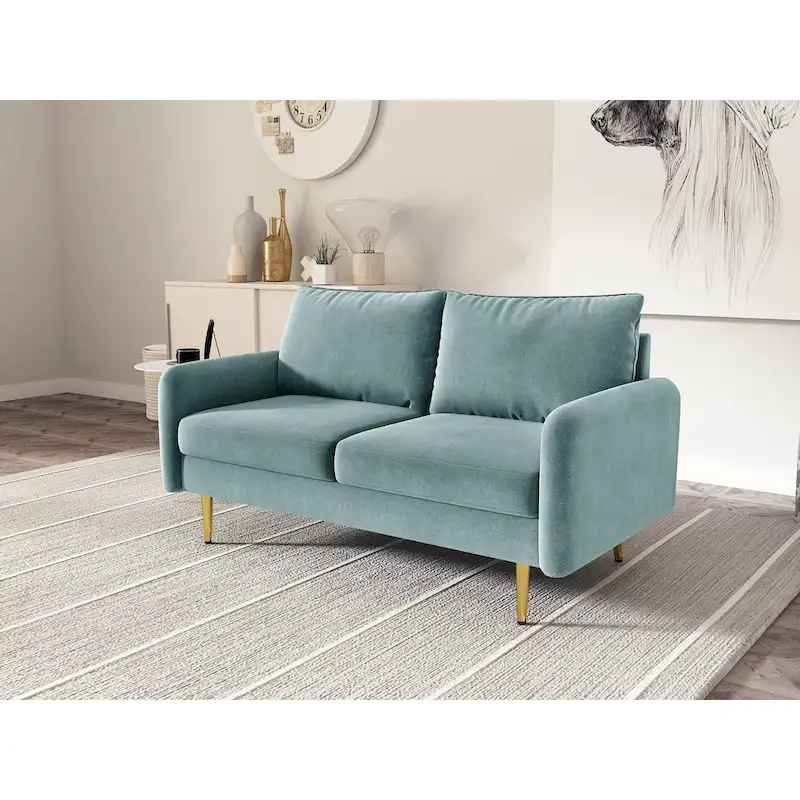 58 Velvet Square Arm Loveseat