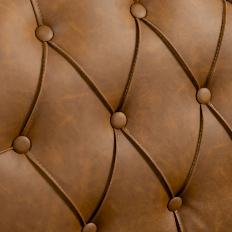 Tufted Vegan Leather Accent Chairs Set of 2, Armchair with Nailhead Trim