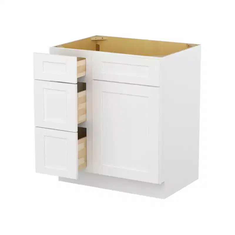 HOMLUX Easy-DIY Combo Bases - Bath Vanity Cabinet without Top in Shaker White