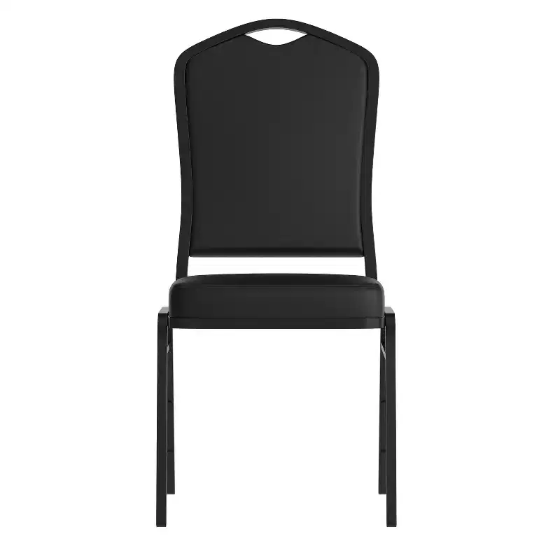 Black Crown Back Stacking Banquet Chair, Set of 4